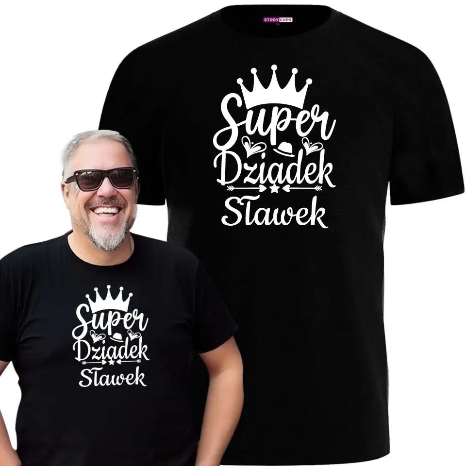 Koszulka dla dziadka imię napis SUPER DZIADEK D03 - storycups.pl