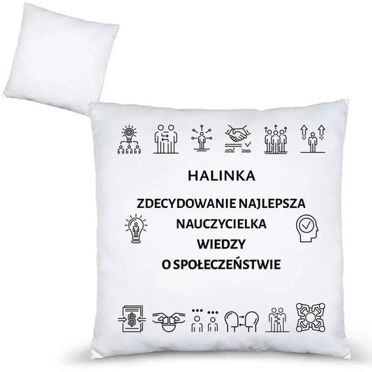 Poduszka dla nauczyciela WIEDZY O SPOŁECZEŃSTWIE WoS N59 - StoryCups.pl