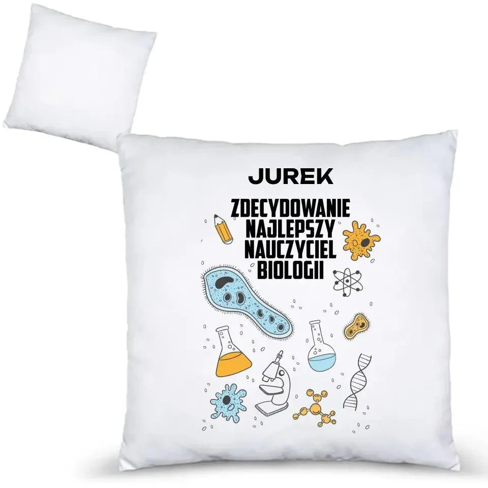 Personalizowana poduszka dla nauczyciela BIOLOGII N61 - StoryCups.pl