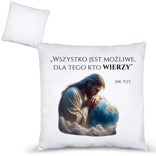 Poduszka chrześcijańska WSZYSTKO JEST MOŻLIWE DU05 - StoryCups.pl