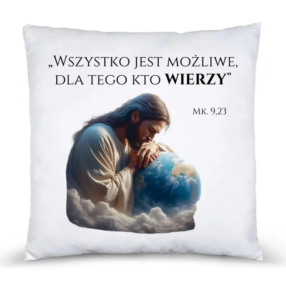 Poduszka chrześcijańska WSZYSTKO JEST MOŻLIWE DU05 - StoryCups.pl