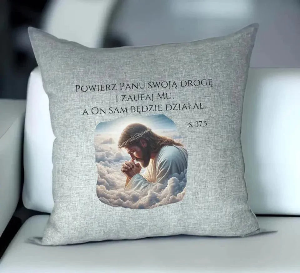Poduszka chrześcijański POWIERZ PANU SWOJĄ DROGĘ DU06 - StoryCups.pl