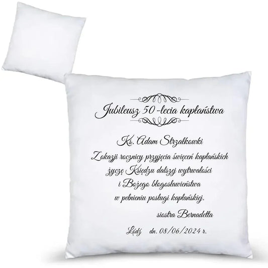 Poduszka dla księdza JUBILEUSZ ŚWIĘCEŃ KAPŁAŃSKICH DU07 - StoryCups.pl