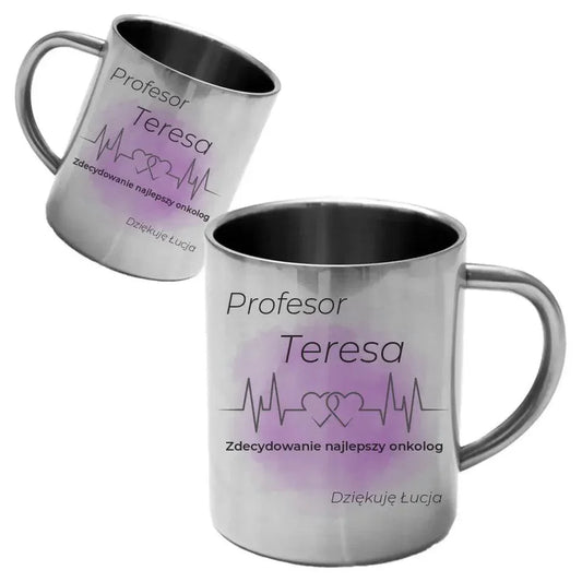 Metalowy kubek dla lekarza ONKOLOGA L01 - StoryCups.pl