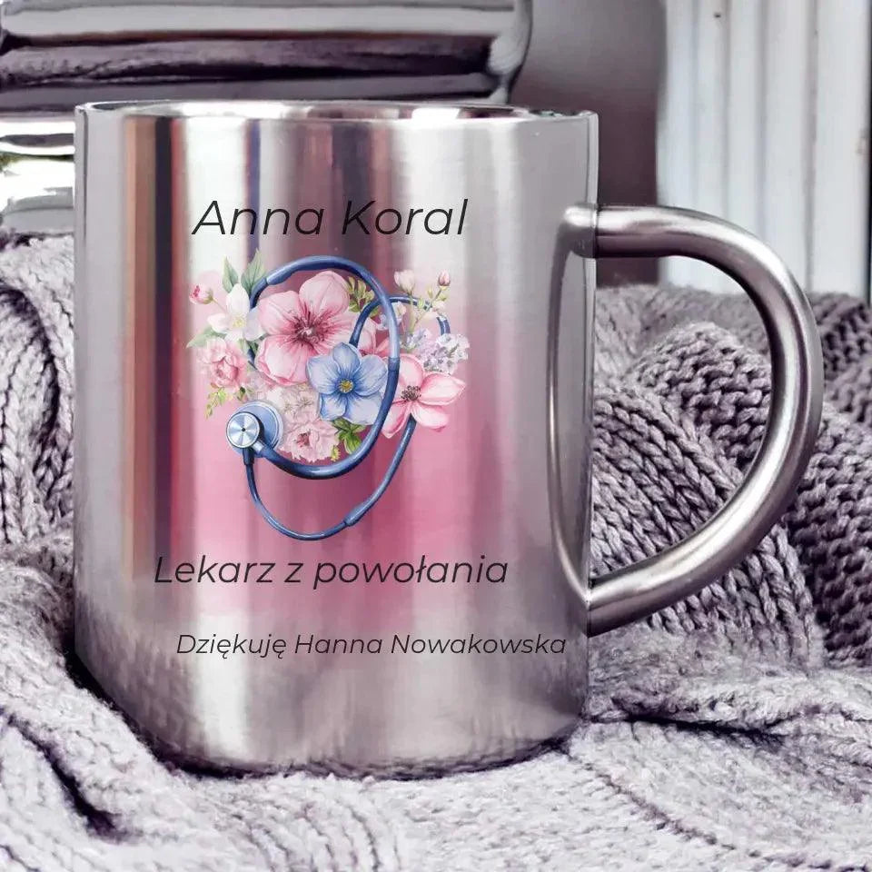 Metalowy kubek doktorki LEKARZ Z POWOŁANIA L07 - StoryCups.pl