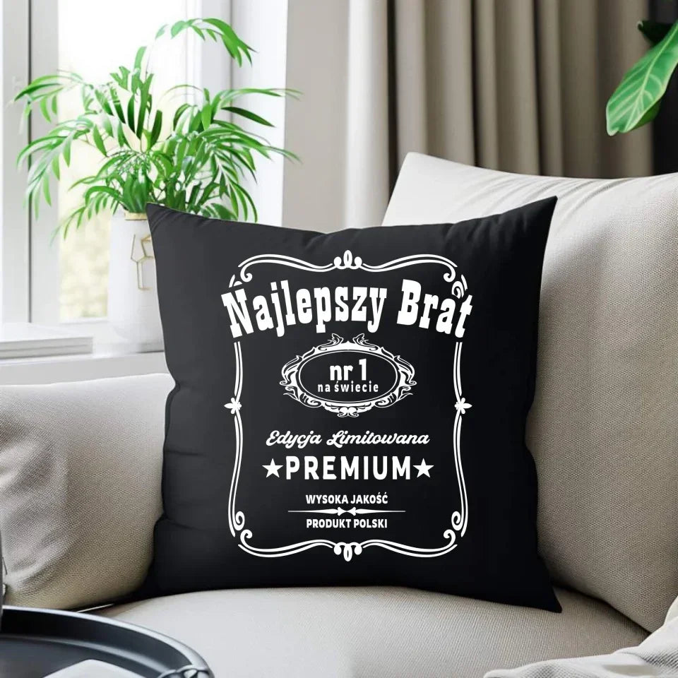 Najlepszy brat | Poduszka dekoracyjna na prezent dla brata DB02 - StoryCups.pl