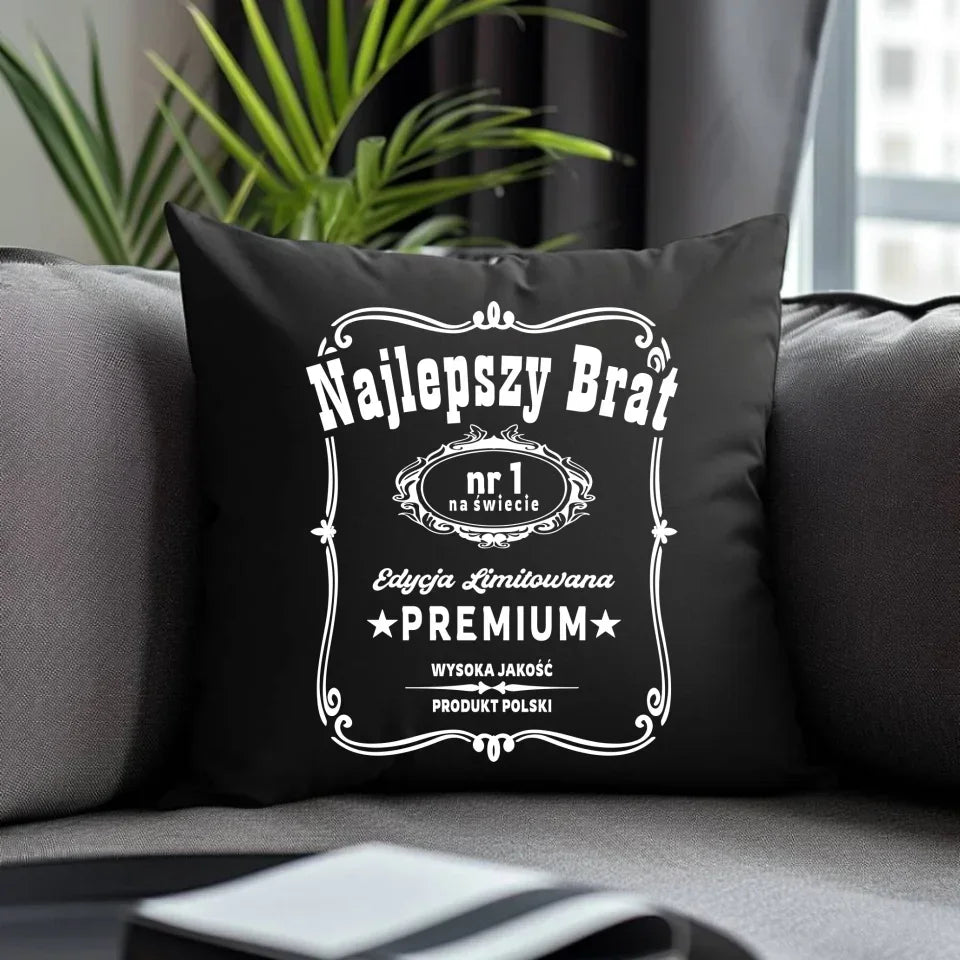 Najlepszy brat | Poduszka dekoracyjna na prezent dla brata DB02 - StoryCups.pl