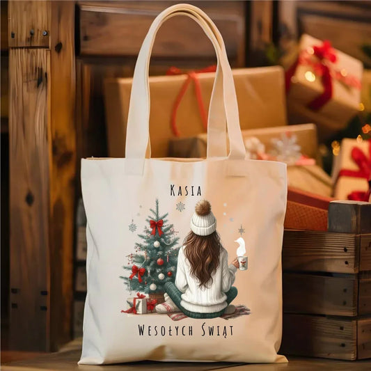 Love Winter | Świąteczna torba z imieniem dla dziewczyny BN15 - StoryCups.pl