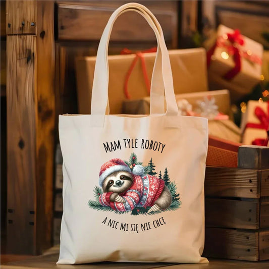 Mam tyle roboty, a nic mi się nie chce | Świąteczna torba z leniwcem BN18 - StoryCups.pl