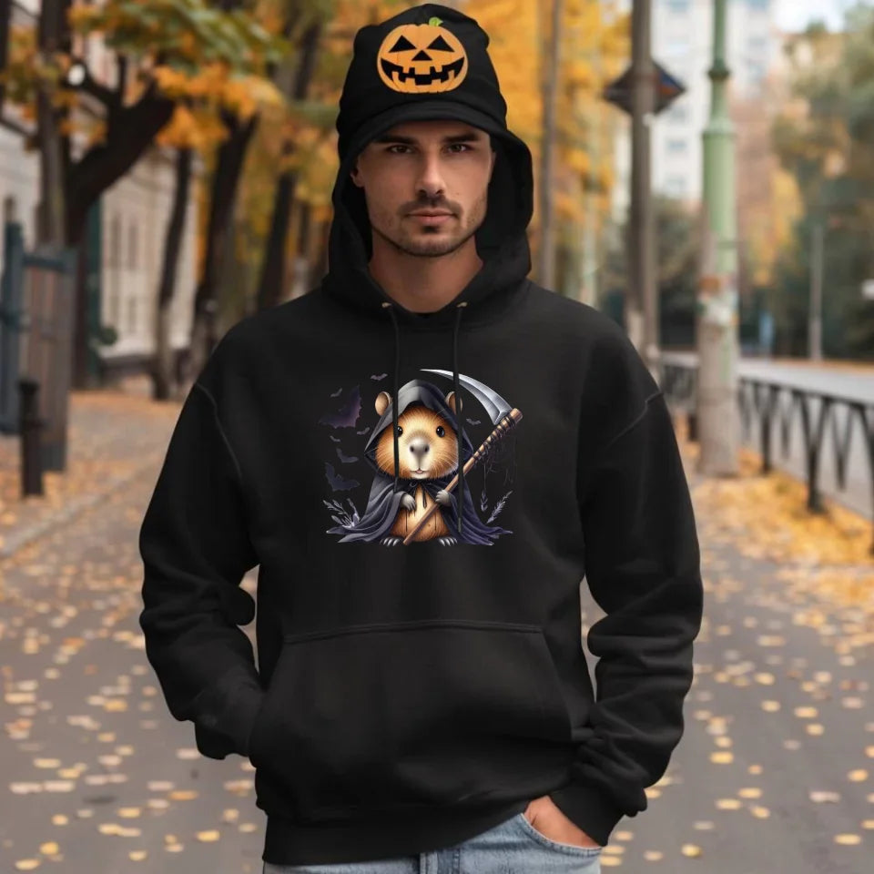 Kapibara Żniwiarz Halloween | Śmieszna bluza męska z kapturem