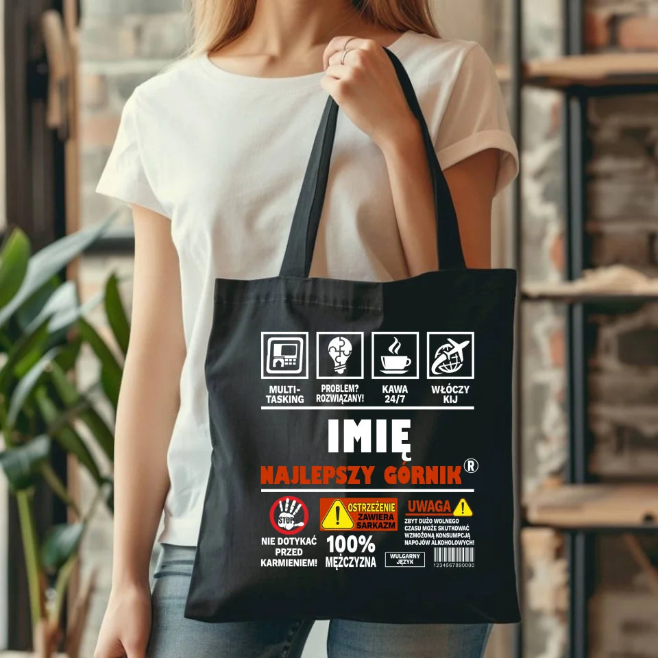 Najlepszy górnik 24/7 | Personalizowana eco torba dla górnika G11
