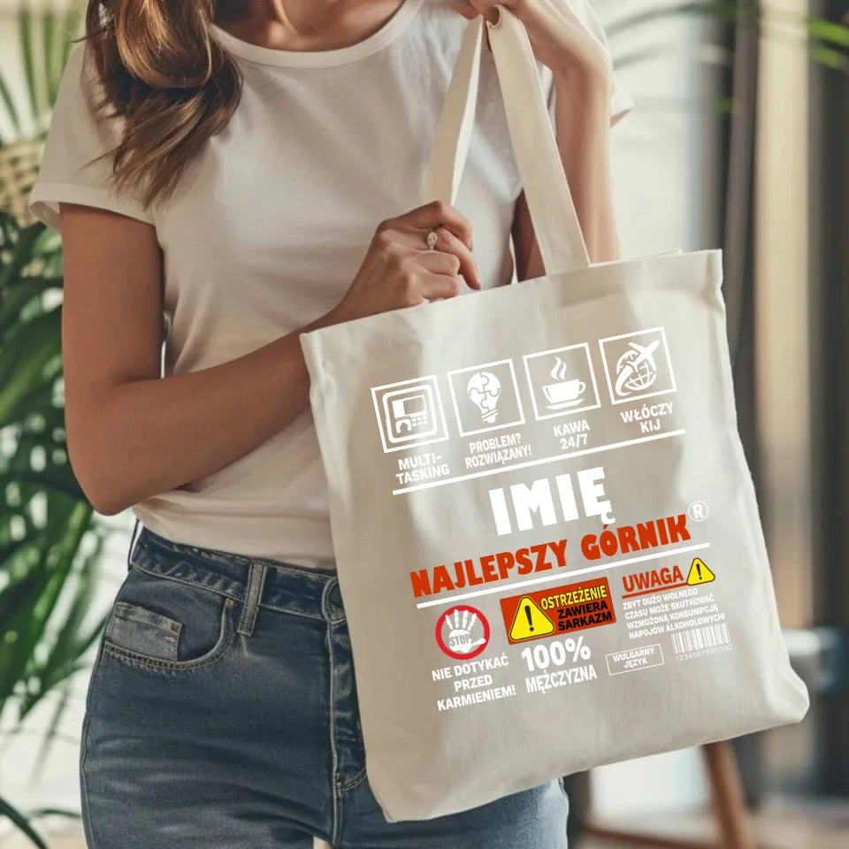 Najlepszy górnik 24/7 | Personalizowana eco torba dla górnika G11