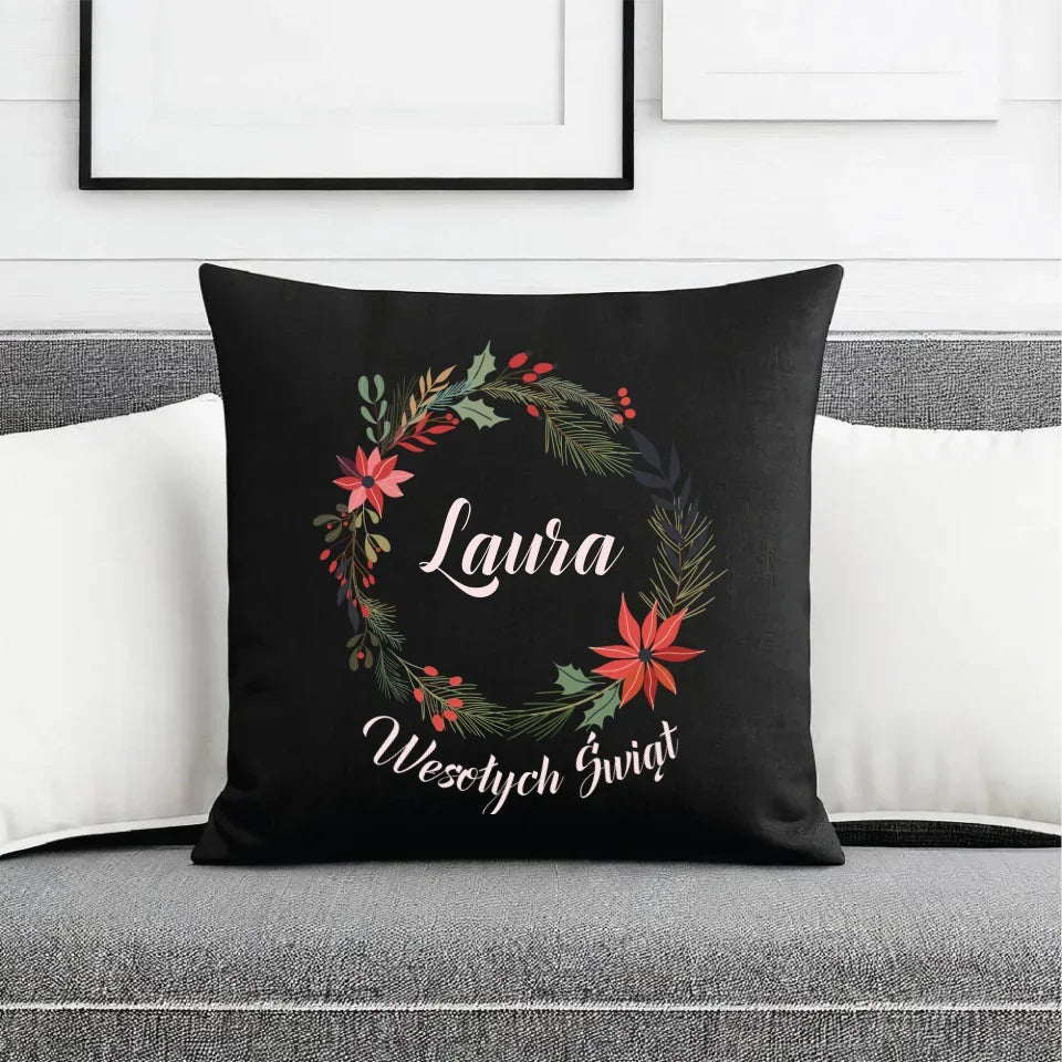 Wesołych Świąt | Personalizowana poduszka dekoracyjna na święta BN19 - StoryCups.pl