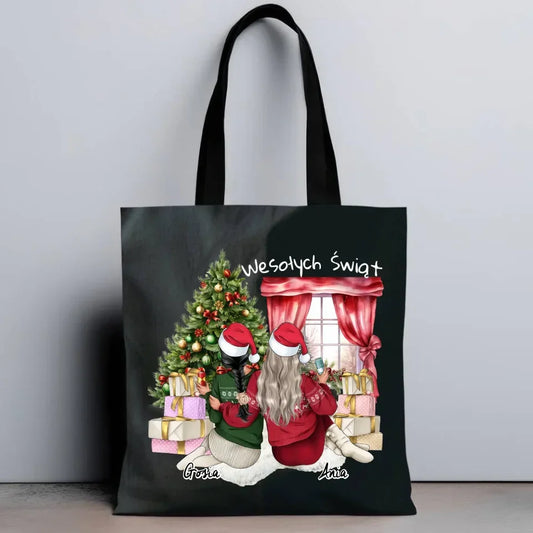 Personalizowane przyjaciółki Święta | Świąteczna torba dla przyjaciółek P06 - StoryCups.pl
