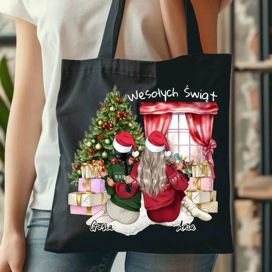 Personalizowane przyjaciółki Święta | Świąteczna torba dla przyjaciółek P06 - StoryCups.pl