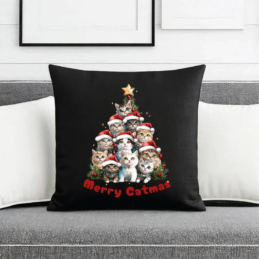 Merry Catmas | Poduszka dekoracyjna świąteczna BN20 - StoryCups.pl