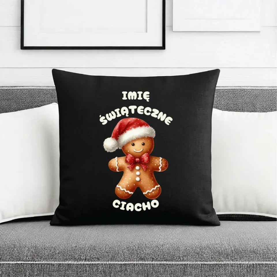 Świąteczne ciacho imię | Świąteczna poduszka dekoracyjna z imieniem BN25 - StoryCups.pl