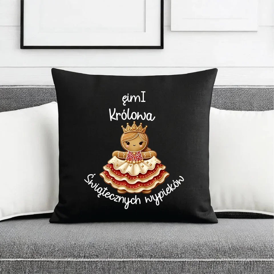 Królowa świątecznych wypieków imię | Personalizowana poduszka dekoracyjna na święta BN28 - StoryCups.pl