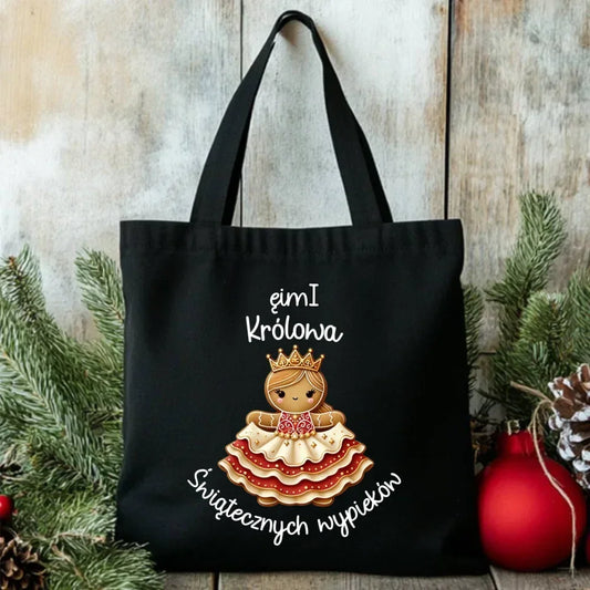 Królowa świątecznych wypieków imię | Personalizowana eco torba na święta BN28 - StoryCups.pl