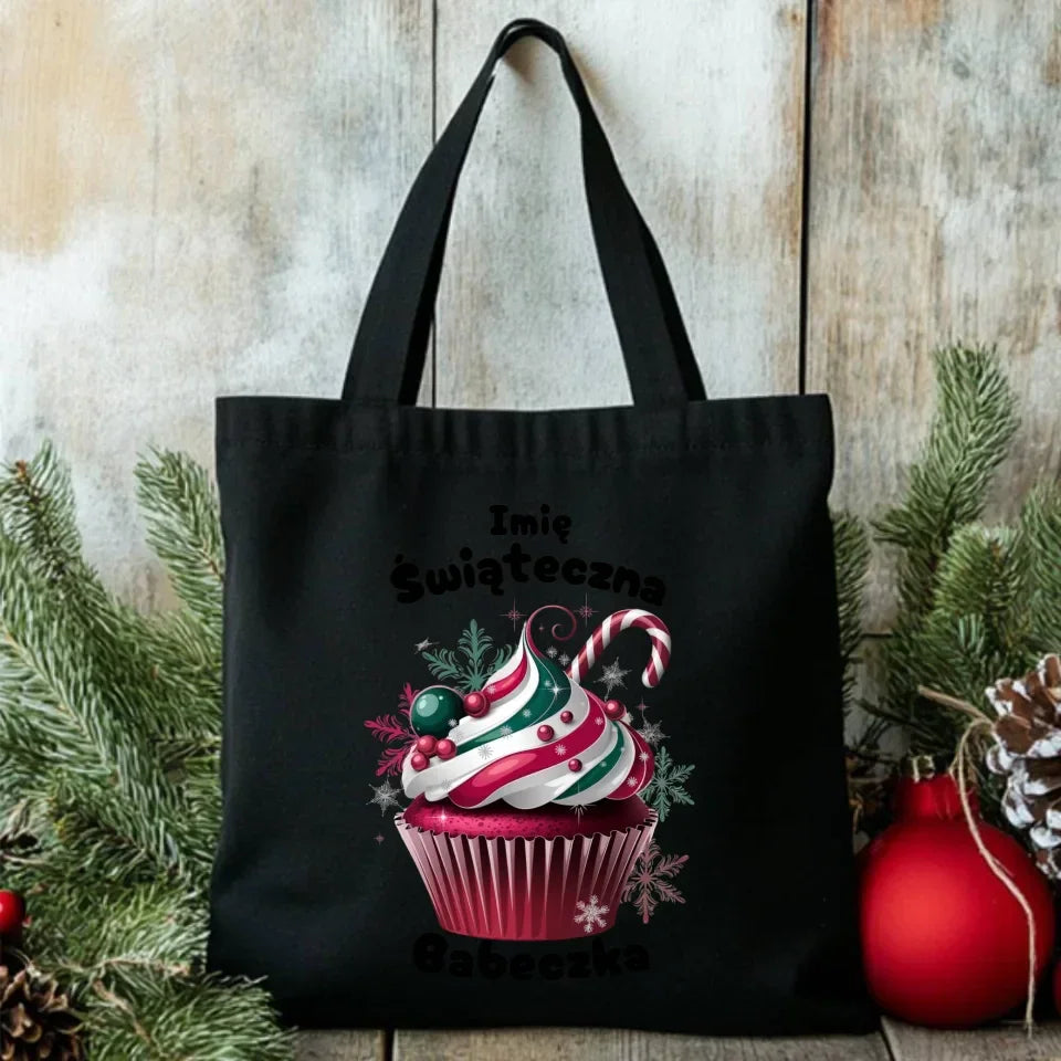 Świąteczna Babeczka | Personalizowana eco torba na święta BN30 - StoryCups.pl