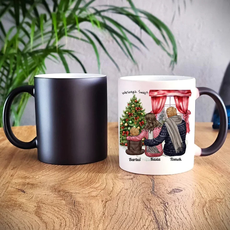 Świąteczna rodzina | Personalizowany kubek świąteczny z rodziną R01 - StoryCups.pl