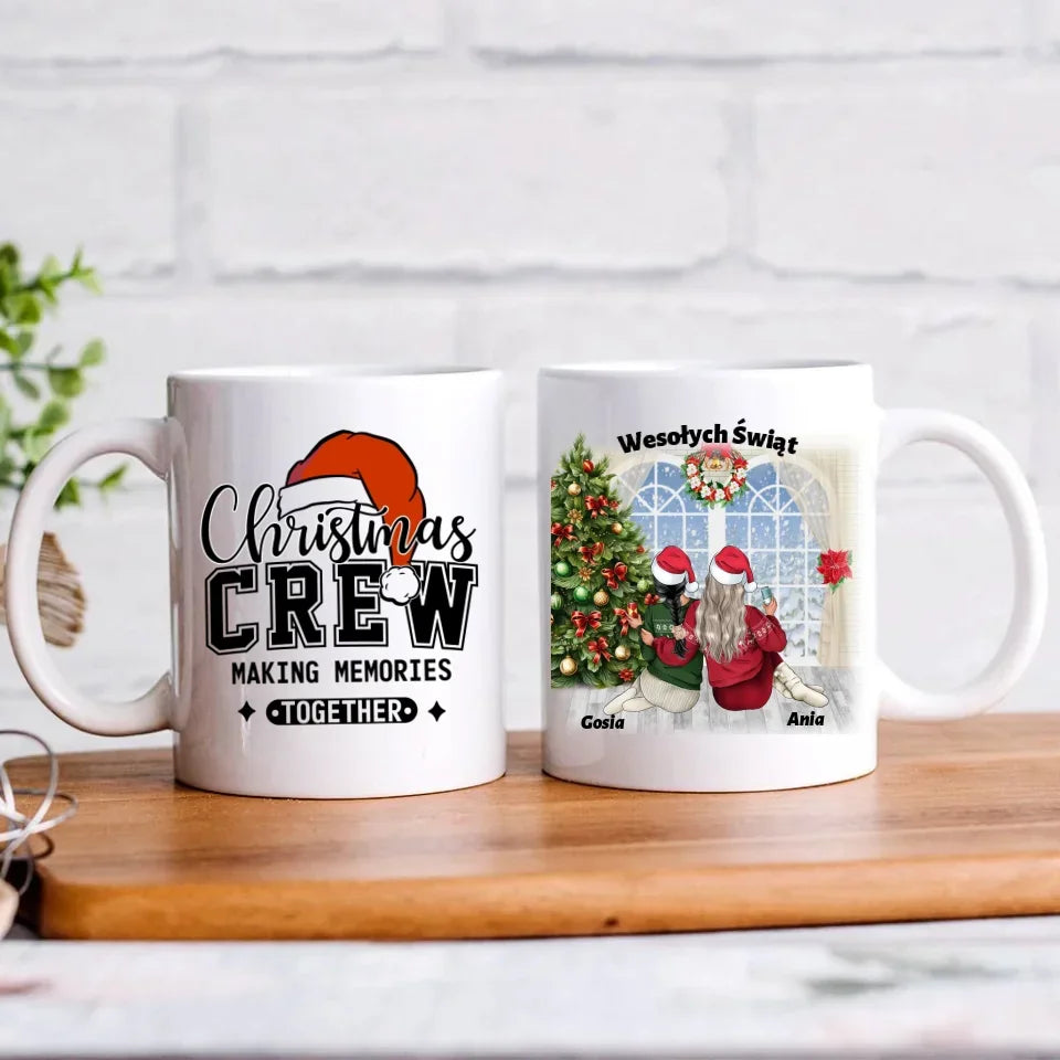 Prezent na Święta dla przyjaciółki 2-4 osoby | Personalizowany świąteczny kubek P05 - StoryCups.pl