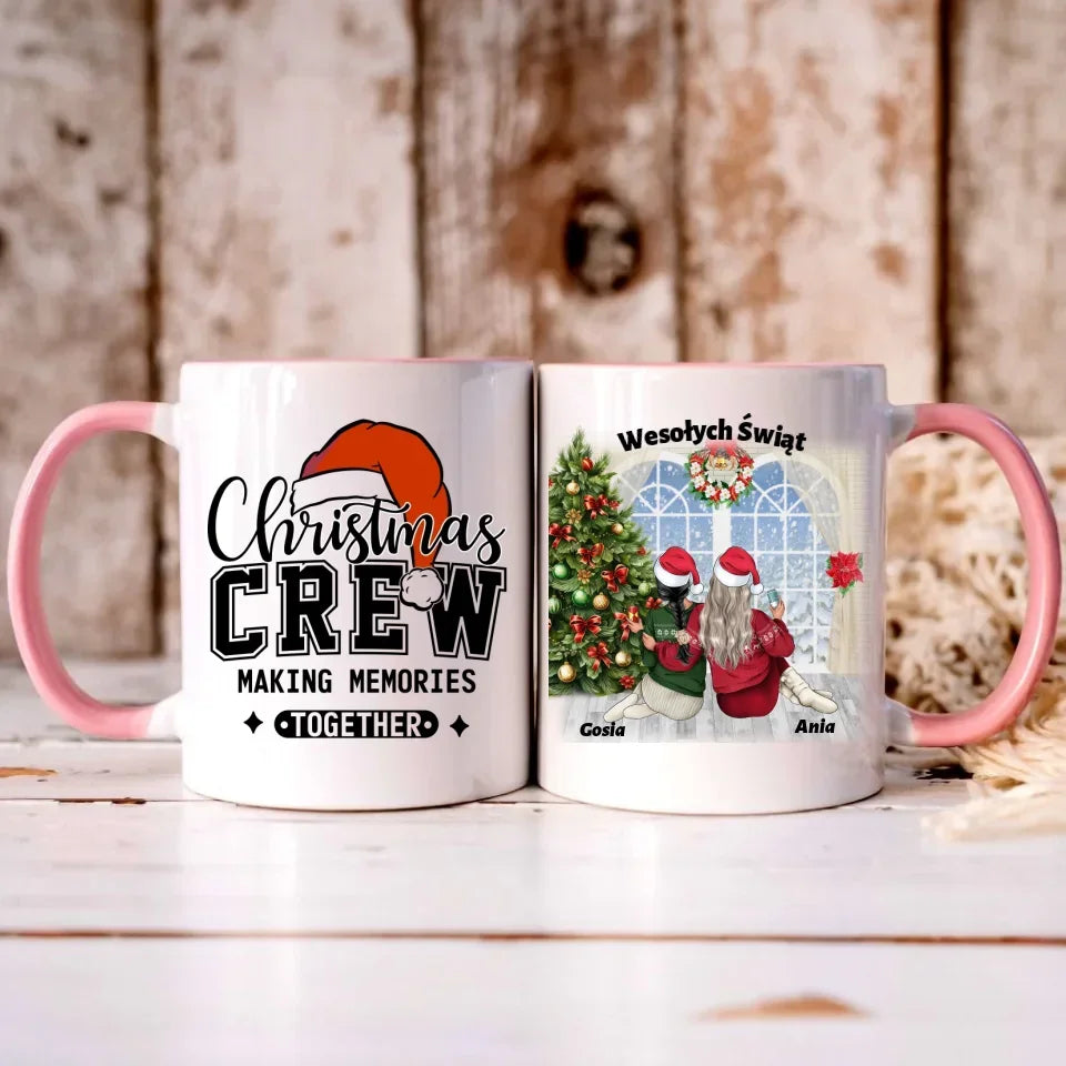 Prezent na Święta dla przyjaciółki 2-4 osoby | Personalizowany świąteczny kubek P05 - StoryCups.pl