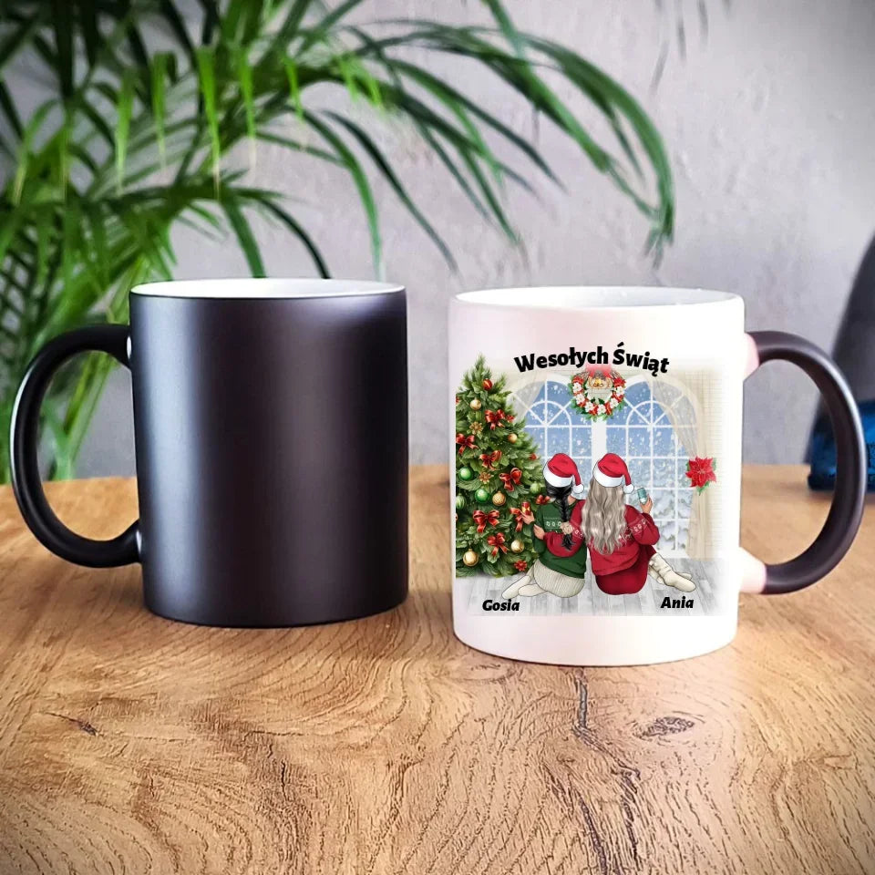 Prezent na Święta dla przyjaciółki 2-4 osoby | Personalizowany świąteczny kubek P05 - StoryCups.pl