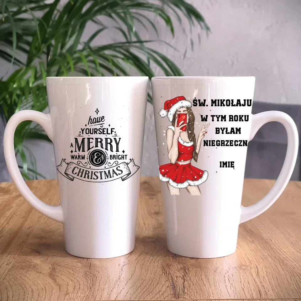 W tym roku byłam niegrzeczna | Personalizowany kubek świąteczny BN21 - StoryCups.pl