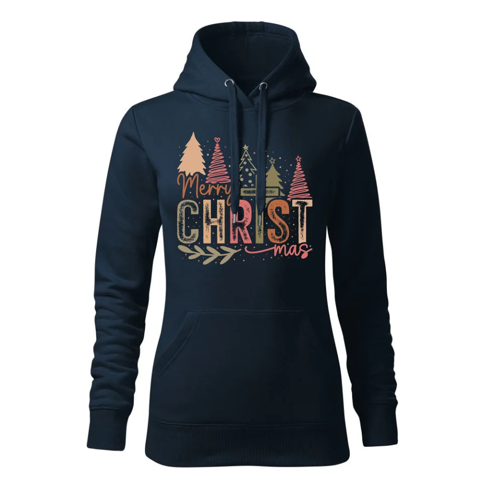 Świąteczna bluza damska z kapturem granatowa na prezent personalizacja hoodie Święta Boże Narodzenie Mikołajki