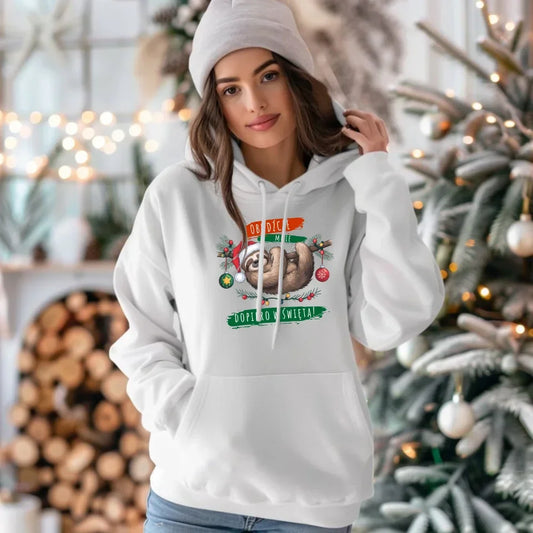 Obudźcie mnie dopiero w święta | Świąteczna bluza damska z kapturem BN02 - StoryCups.pl
