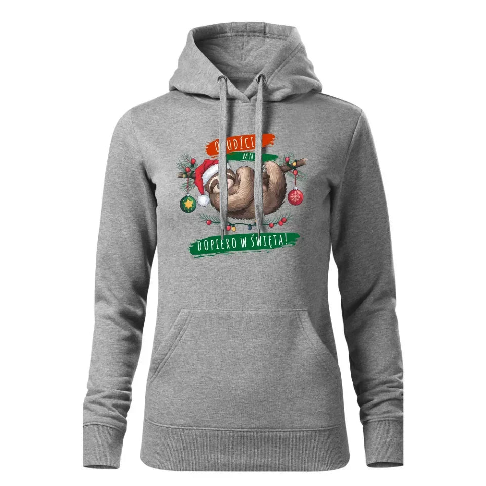 Obudźcie mnie dopiero w święta | Świąteczna bluza damska z kapturem BN02 - StoryCups.pl