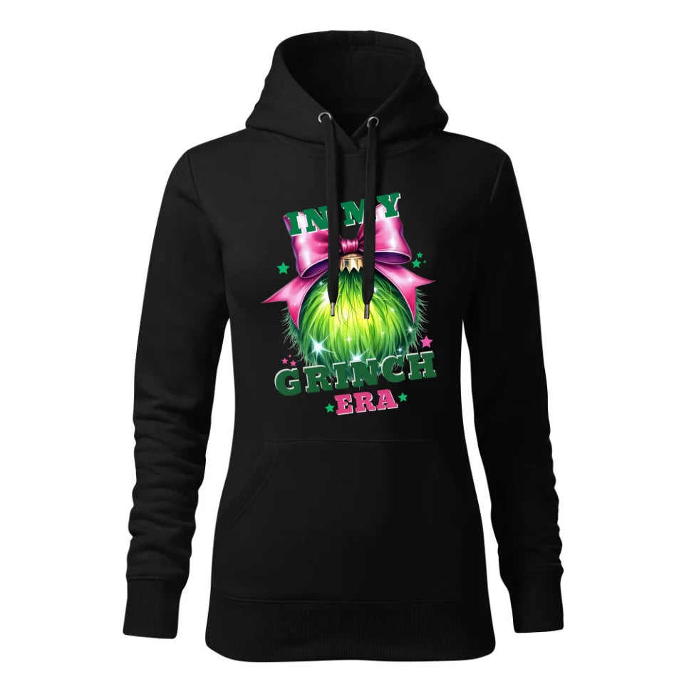 Świąteczna bluza damska z kapturem czarna na prezent personalizacja hoodie Święta Boże Narodzenie Mikołajki