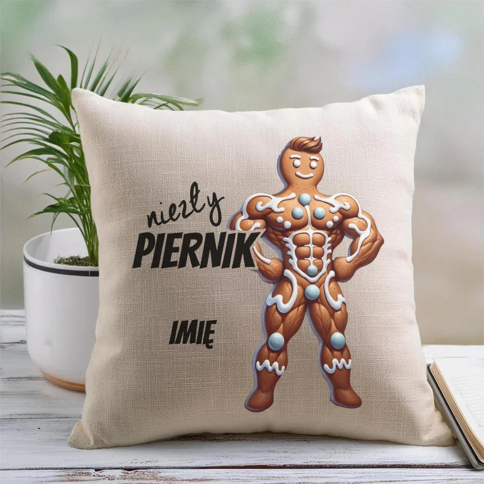 Niezły piernik | Świąteczna poduszka z imieniem BN24 - StoryCups.pl