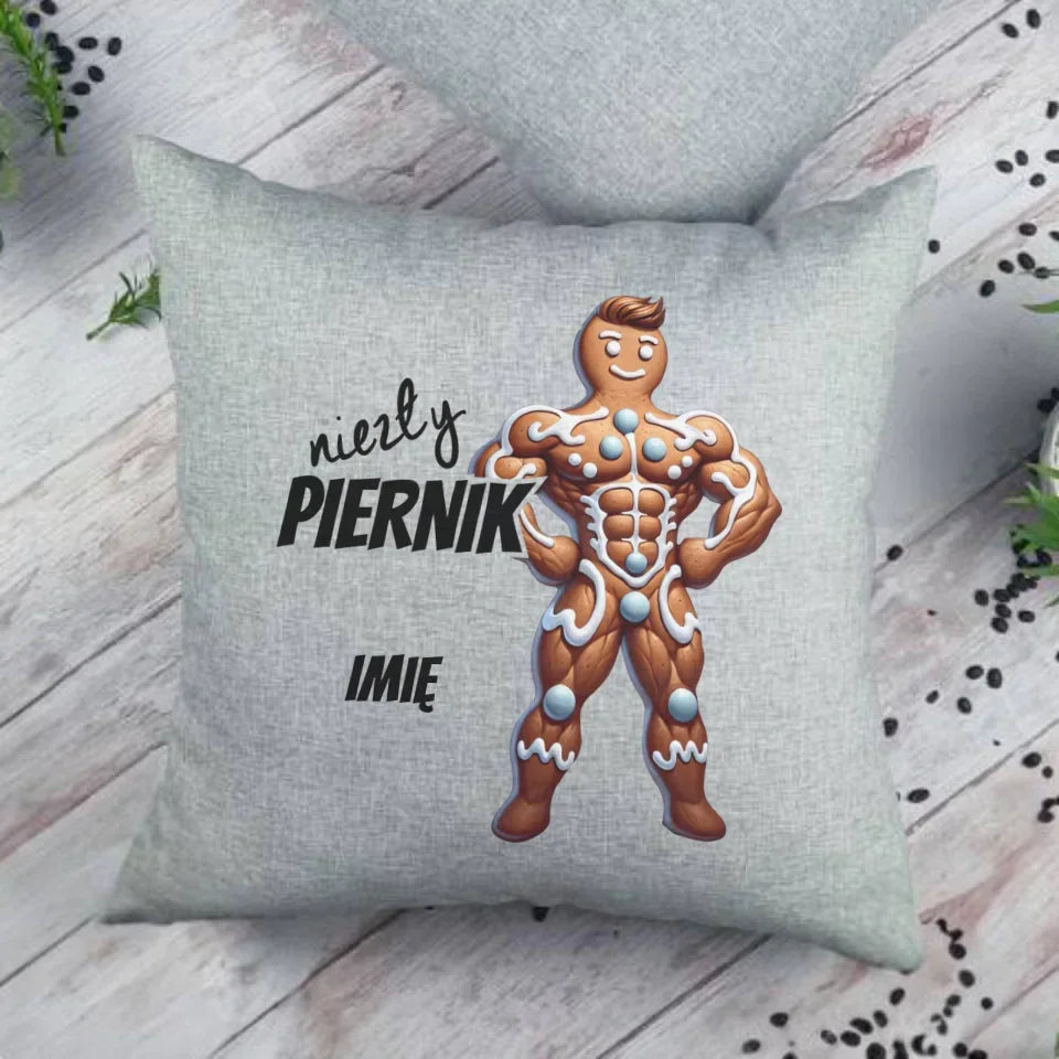 Niezły piernik | Świąteczna poduszka z imieniem BN24 - StoryCups.pl