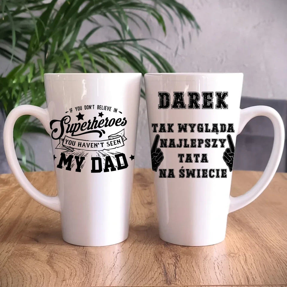 Personalizowany duży kubek dla taty prezent na Dzień Ojca Święta Urodziny