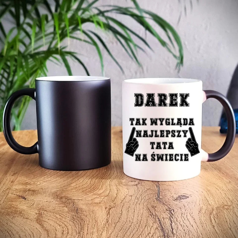 Personalizowany kubek magiczny dla taty prezent na Dzień Ojca Święta Urodziny