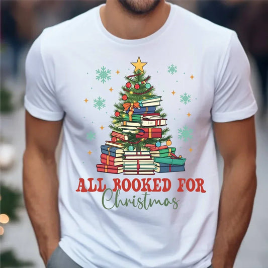 All booked for Christmas | Świąteczna koszulka męska BN05 - StoryCups.pl