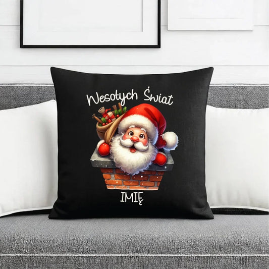 Mikołaj | Świąteczna poduszka dekoracyjna z imieniem BN08 - StoryCups.pl