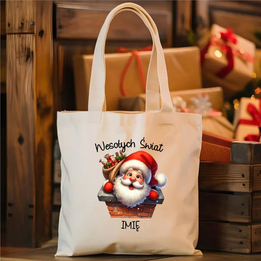 Mikołaj | Świąteczna eco torba z imieniem BN08 - StoryCups.pl