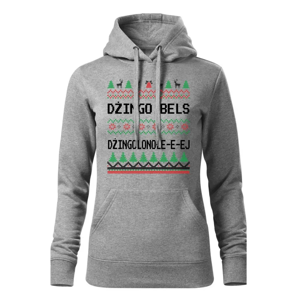 Dżingo bels | Świąteczna bluza damska z kapturem BN11 - StoryCups.pl