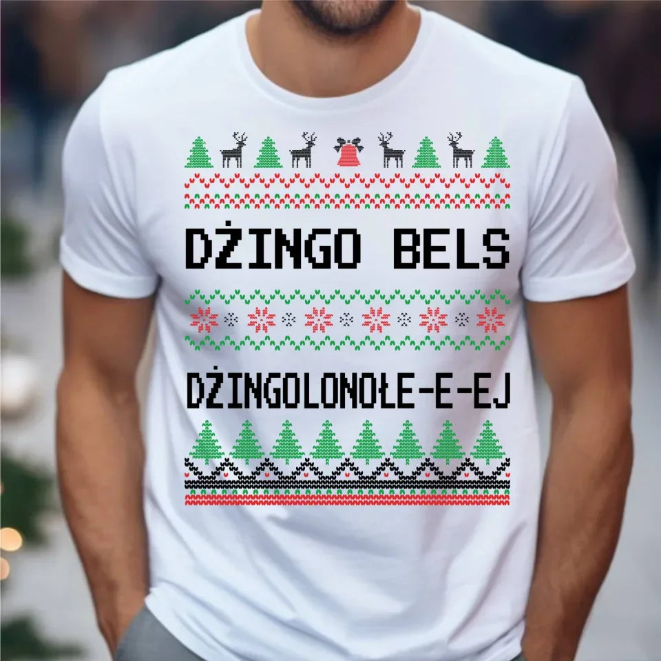 Dżingo bels | Świąteczna koszulka męska BN11 - StoryCups.pl