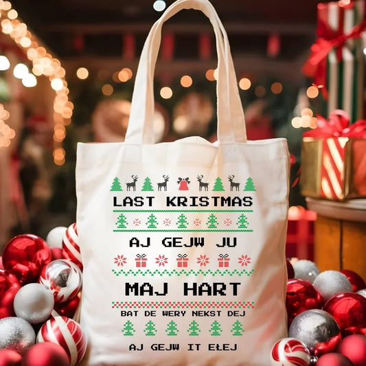 Last kristmas aj gejw ju maj hart | Świąteczna eco torba BN13 - StoryCups.pl