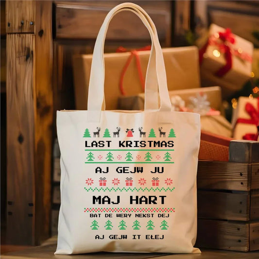 Last kristmas aj gejw ju maj hart | Świąteczna eco torba BN13 - StoryCups.pl