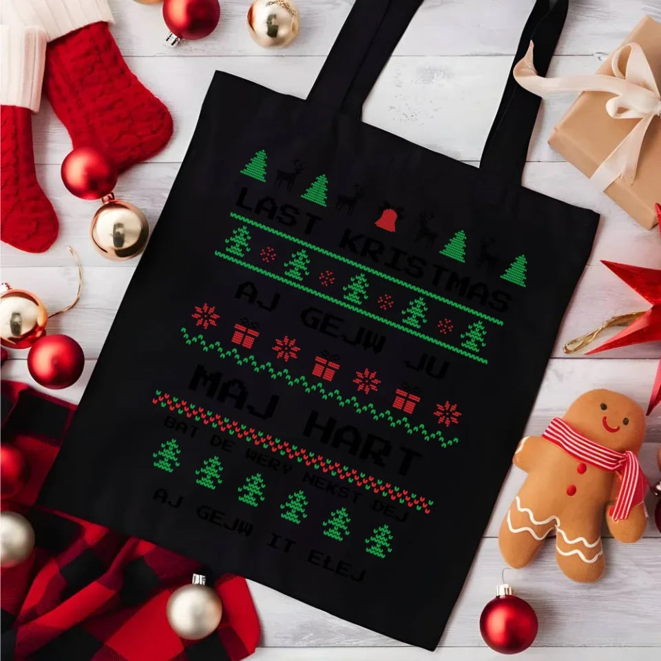 Last kristmas aj gejw ju maj hart | Świąteczna eco torba BN13 - StoryCups.pl