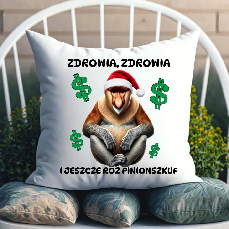 Personalizowana pluszowa poduszka świąteczna na prezent 45x45 cm