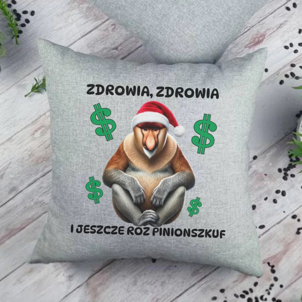 Personalizowana duża poduszka świąteczna na prezent 55x55 cm