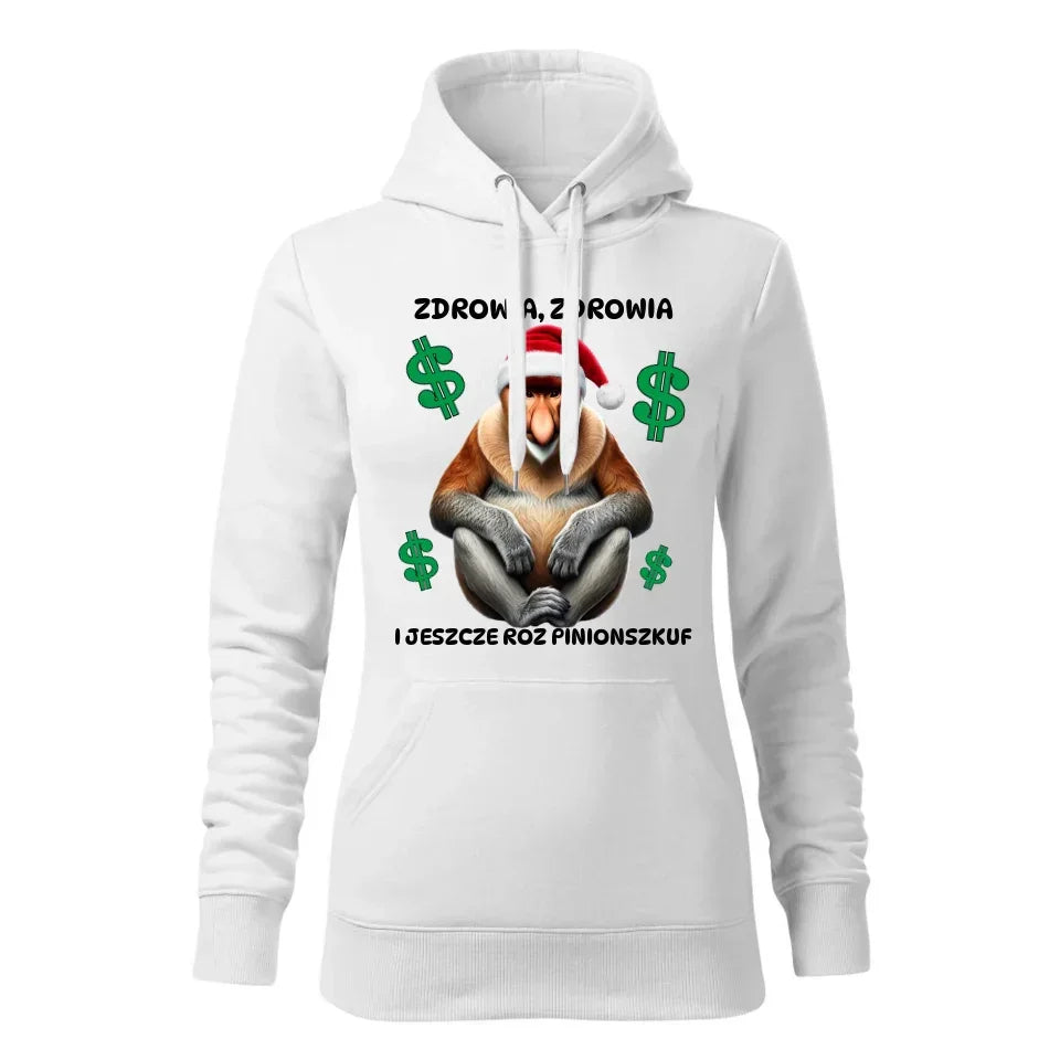 Zdrowia i pinionszkuf | Świąteczna bluza damska z kapturem BN111 - StoryCups.pl