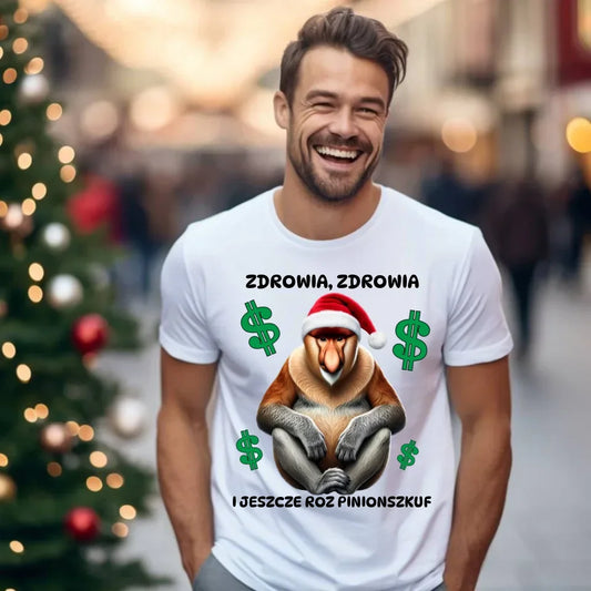 Zdrowia i pinionszkuf | Świąteczna koszulka męska BN111 - StoryCups.pl