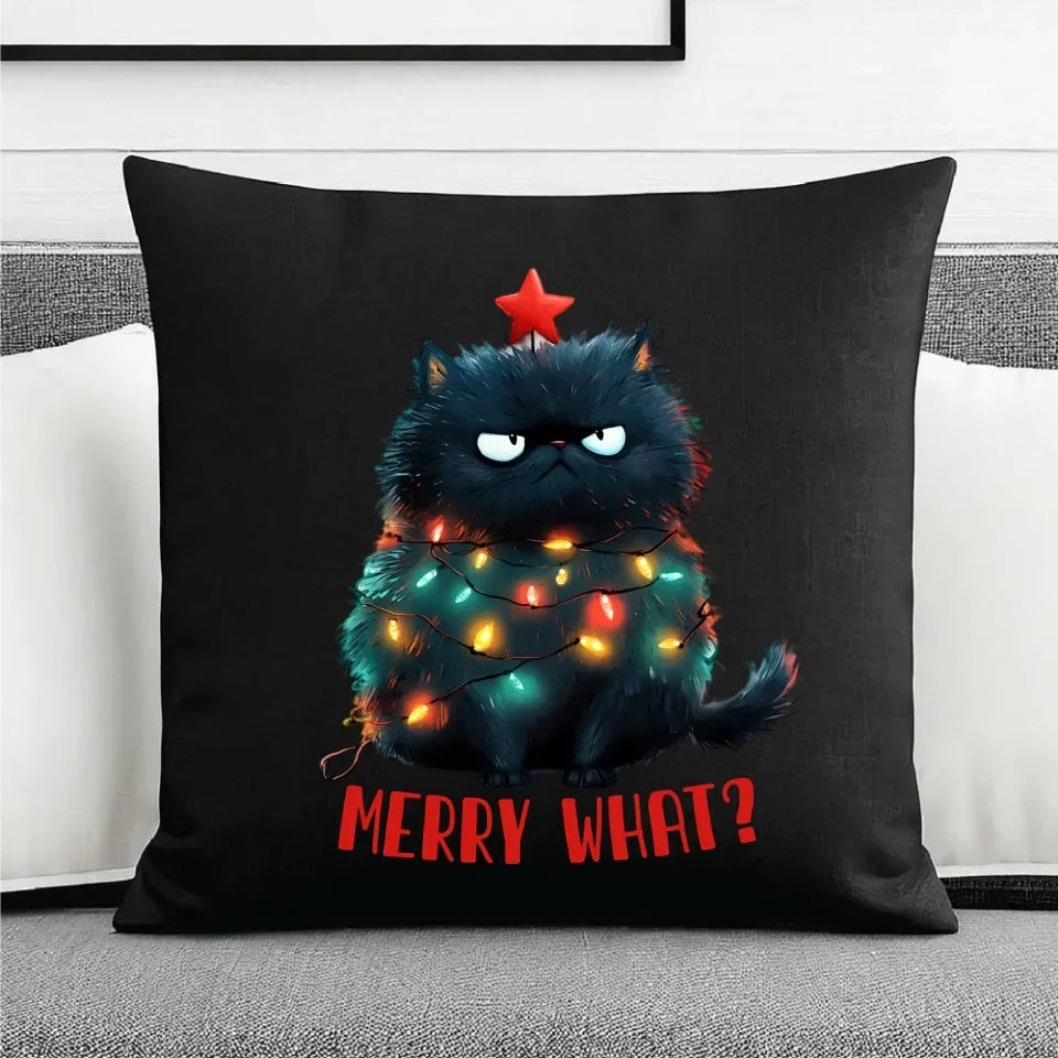 Merry what? | Świąteczna poduszka dekoracyjna BN37 - StoryCups.pl